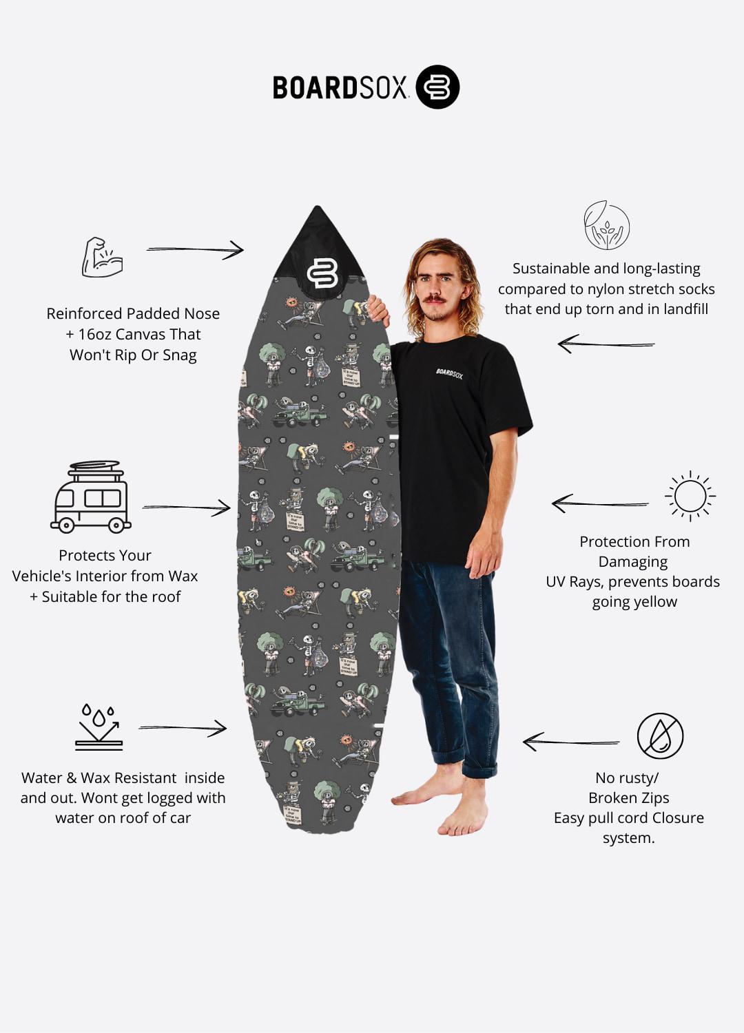 Boardsox The Skeletor Surfboard Cover - Shortboard features