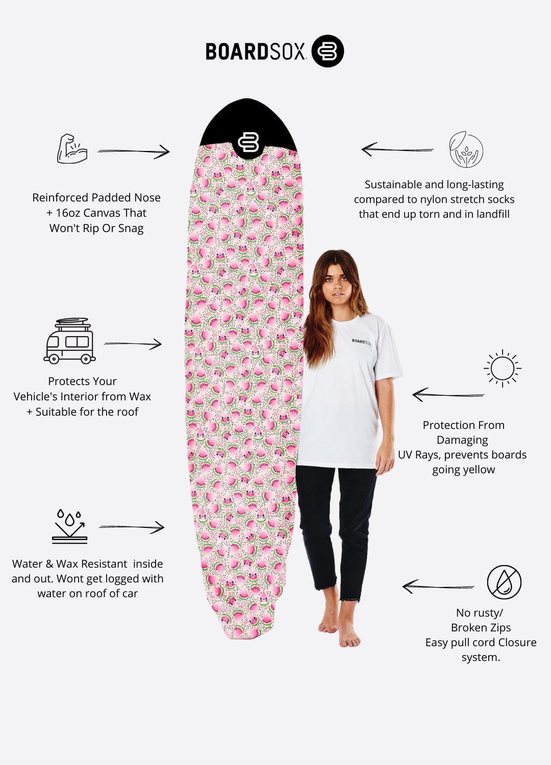 Boardsox Watermelon Surfboard Cover - Mid/Long features