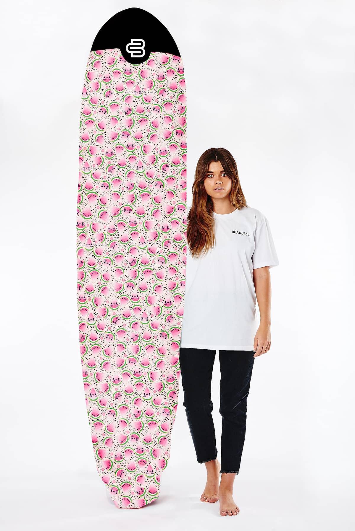 Boardsox Watermelon Surfboard Cover - Mid/Long with  model
