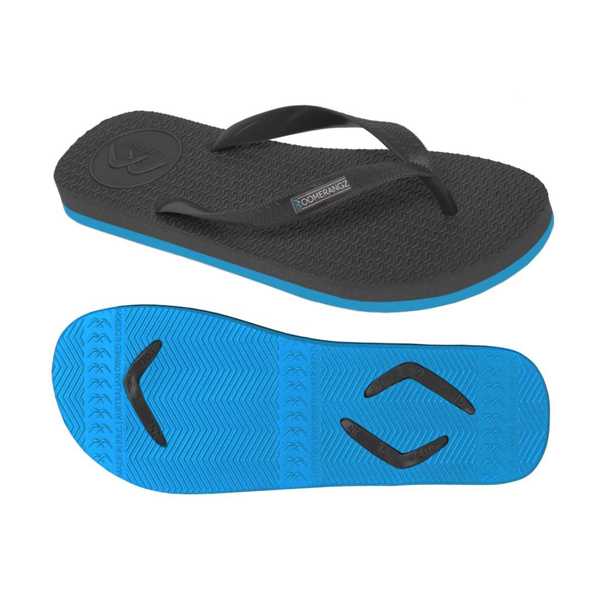 Boomerangz Men's Black/Blue Thongs 1