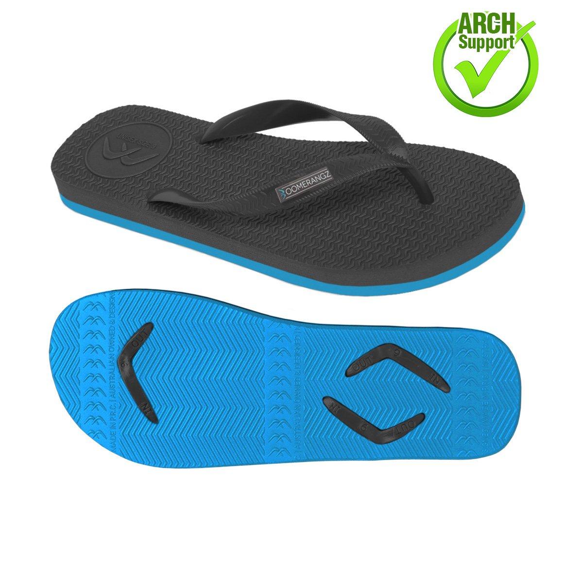 Boomerangz Men's Black/Blue Thongs arch