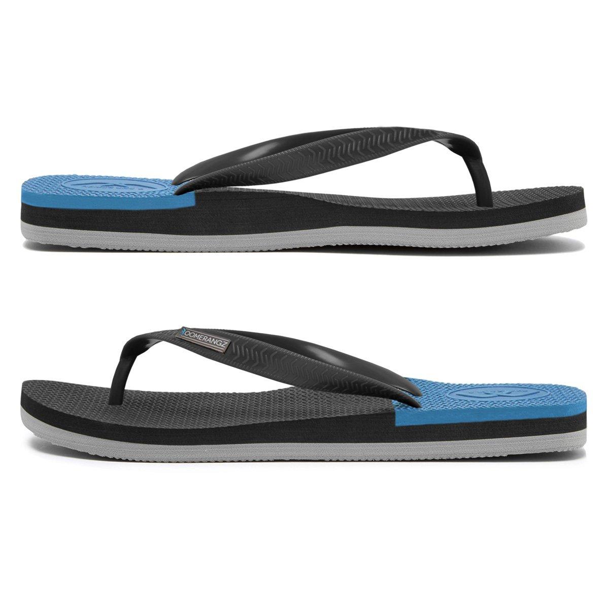 Boomerangz Men's Black/Gray/Blue Thongs side