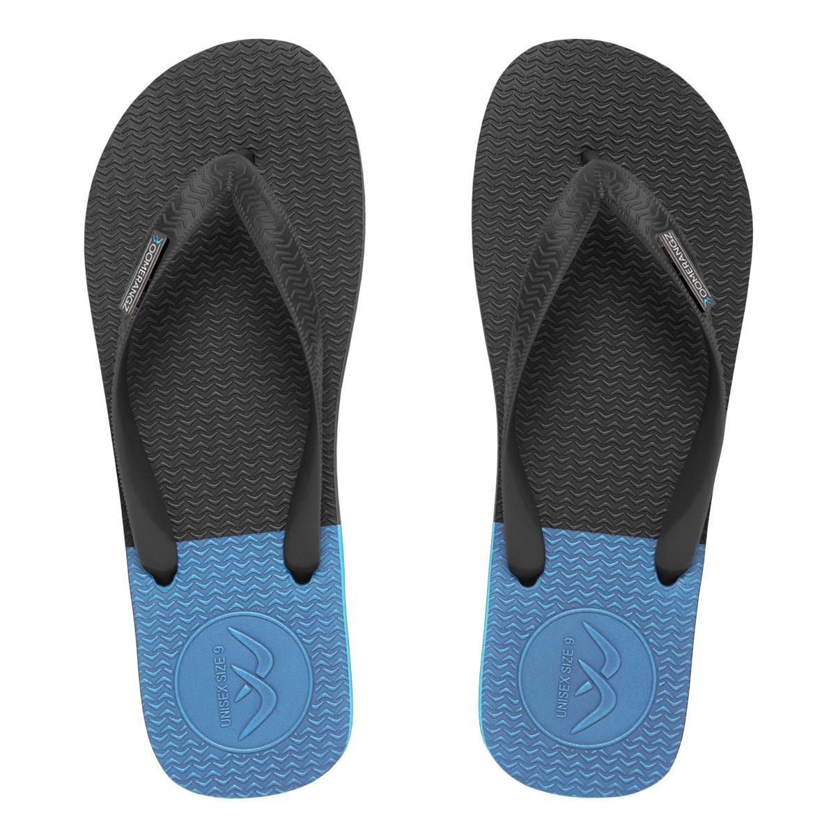 Boomerangz Men's Black/Gray/Blue Thongs