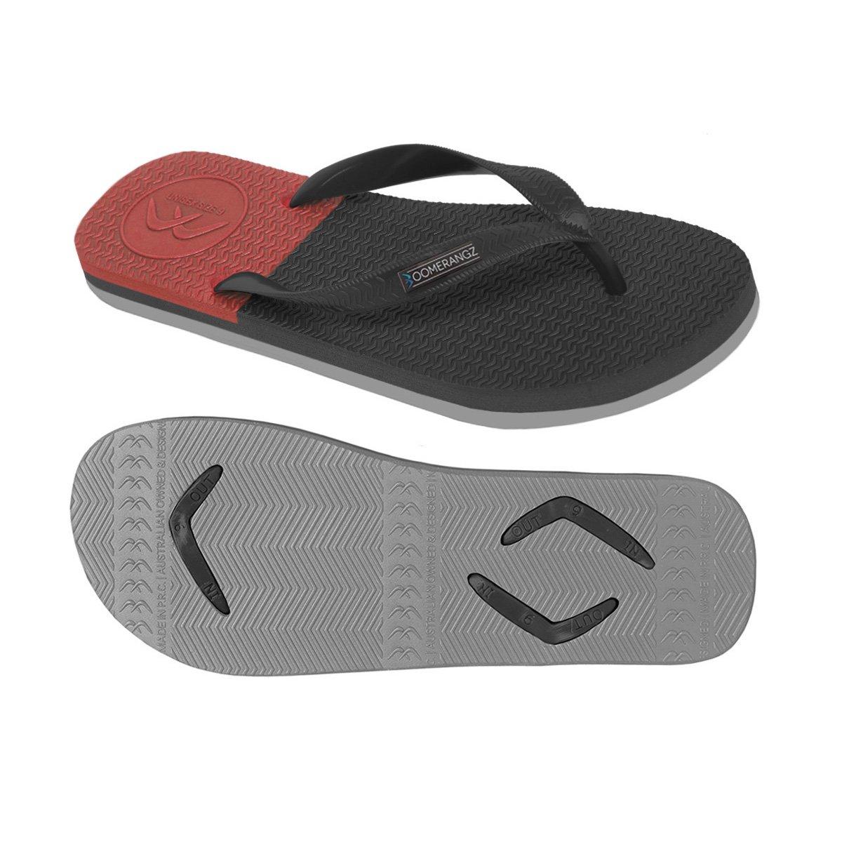 Boomerangz Men's Black/Grey/Red Thongs