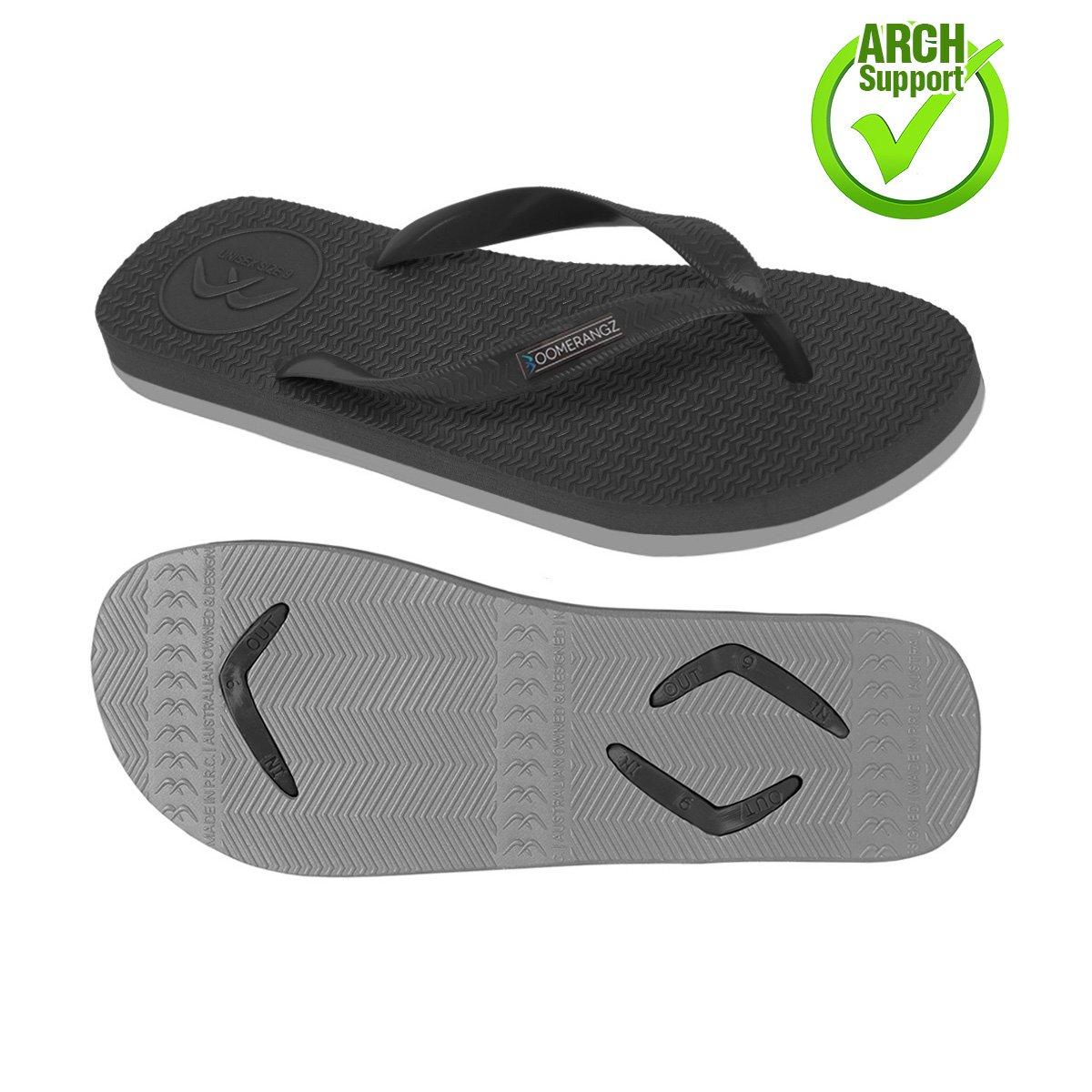 Boomerangz Men's Black/Grey Thongs arch