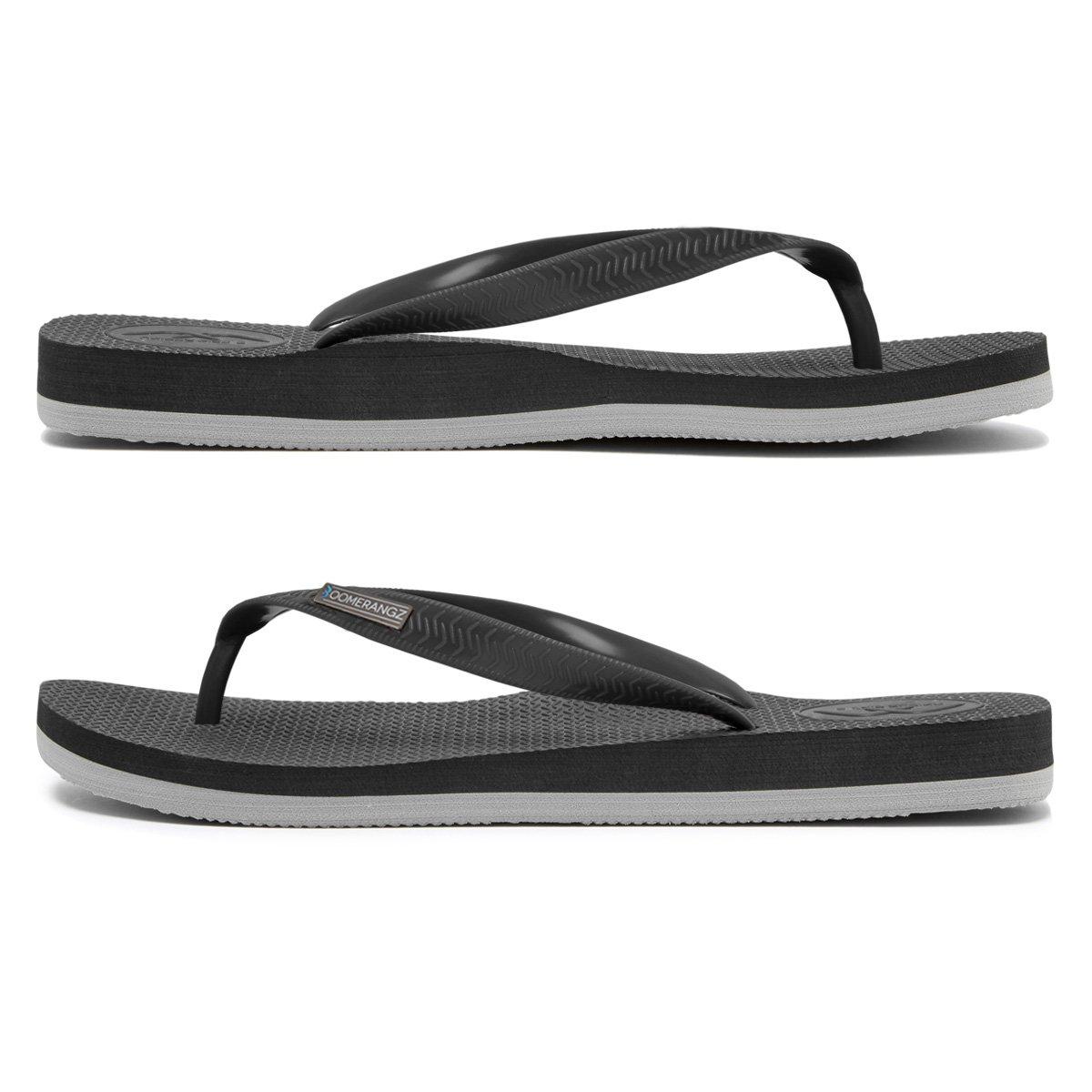 Boomerangz Men's Black/Grey Thongs side