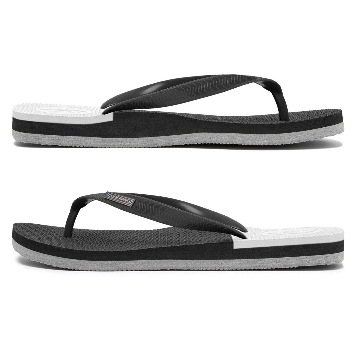 Boomerangz Men's Black/Grey/White Thongs side