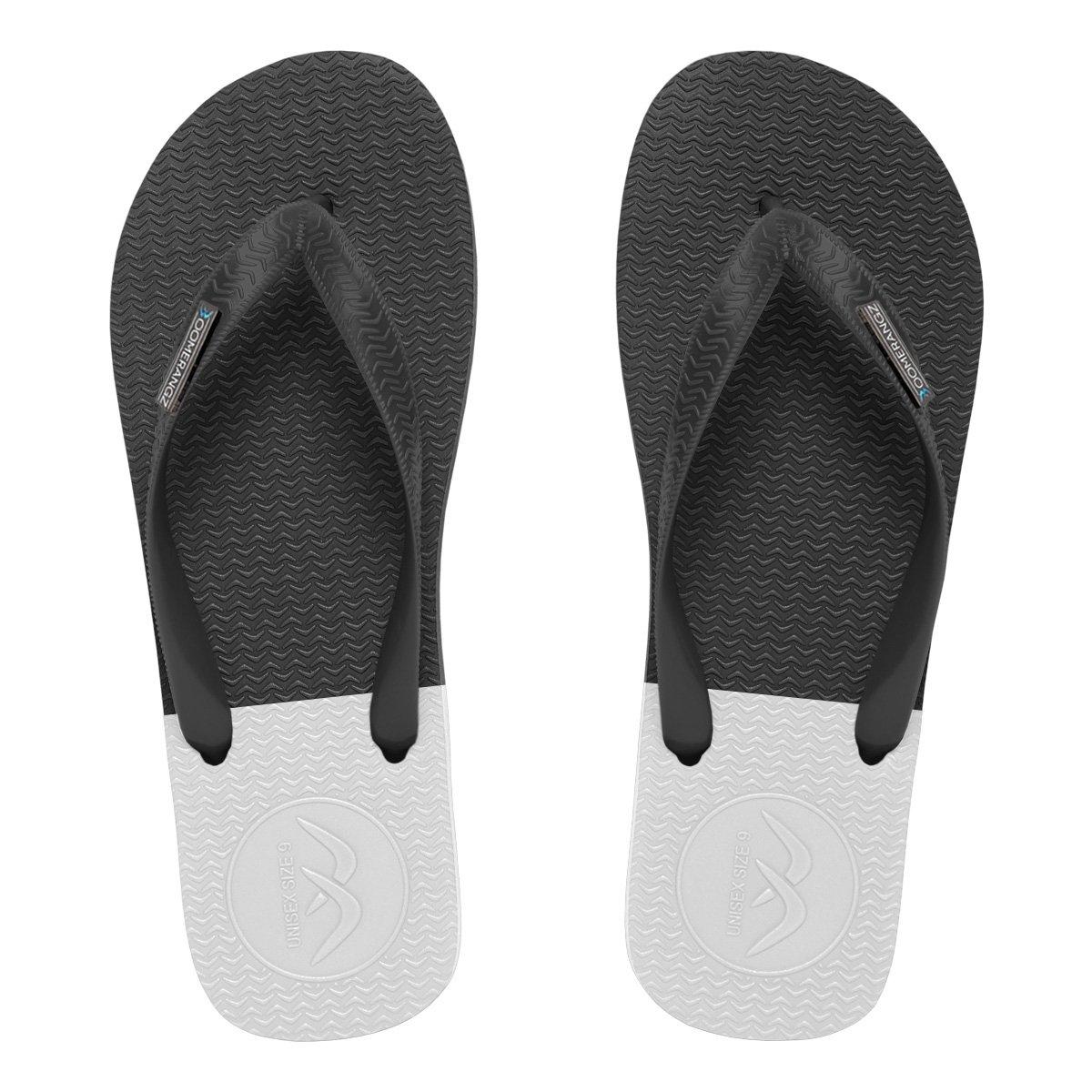 Boomerangz Men's Black/Grey/White Thongs top