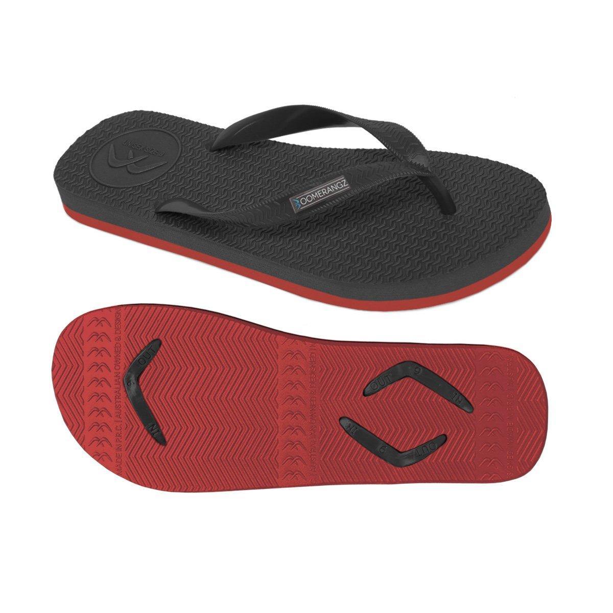 Boomerangz Men's Black/Red Thongs