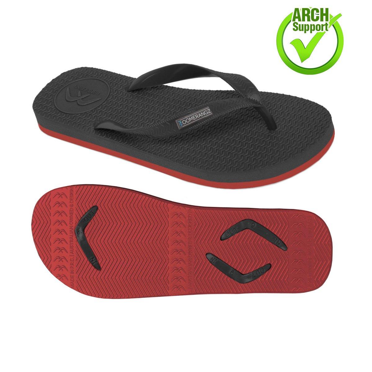 Boomerangz Men's Black/Red Thongs arch