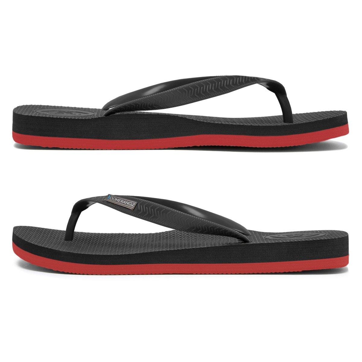 Boomerangz Men's Black/Red Thongs side