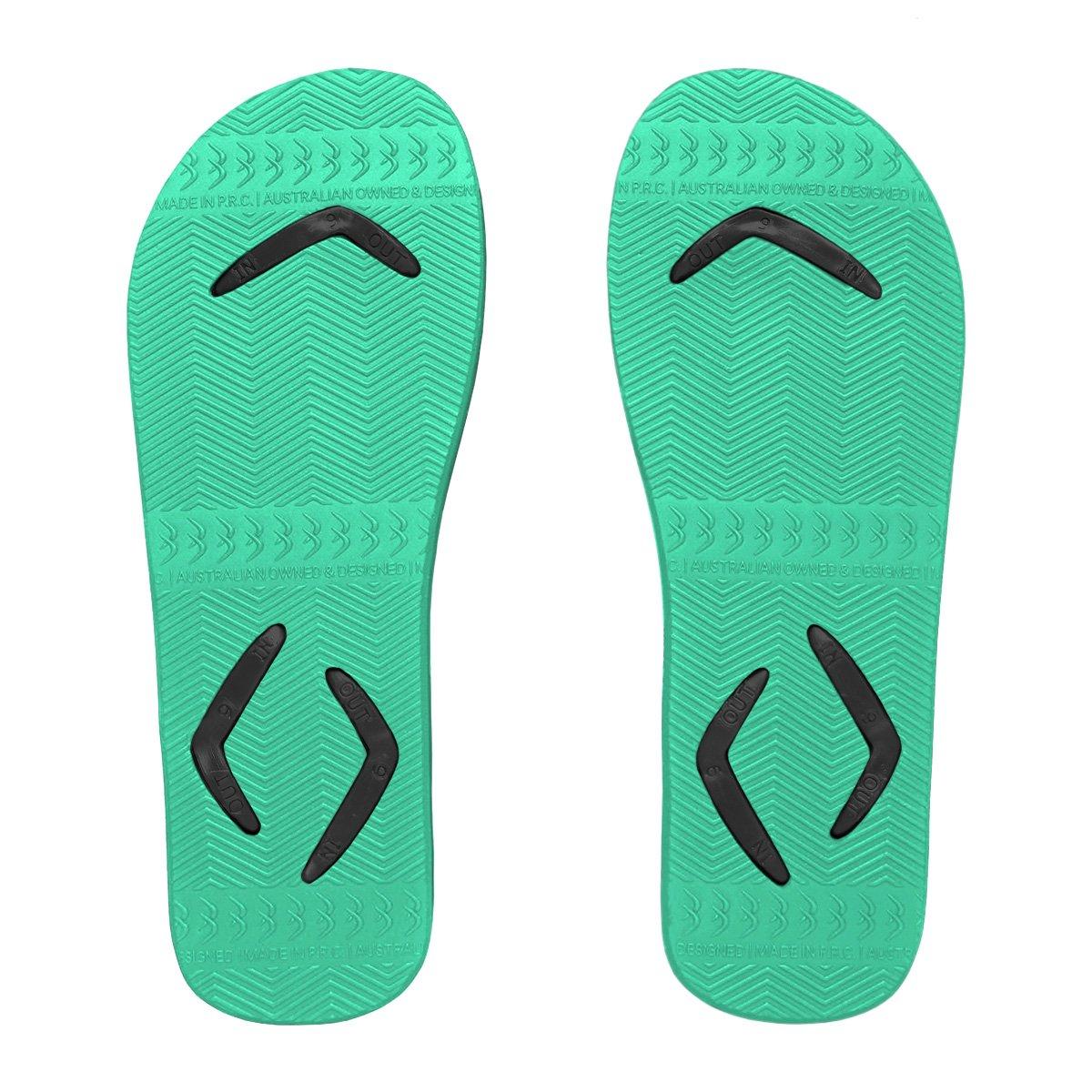 Boomerangz Men's Black/Teal Thongs 