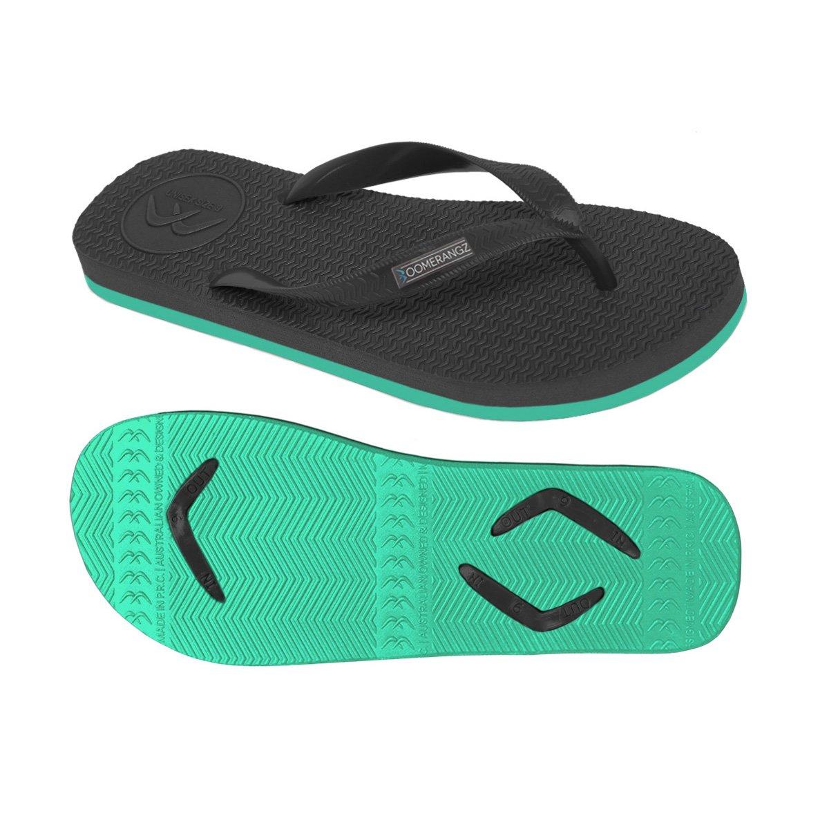 Boomerangz Men's Black/Teal Thongs