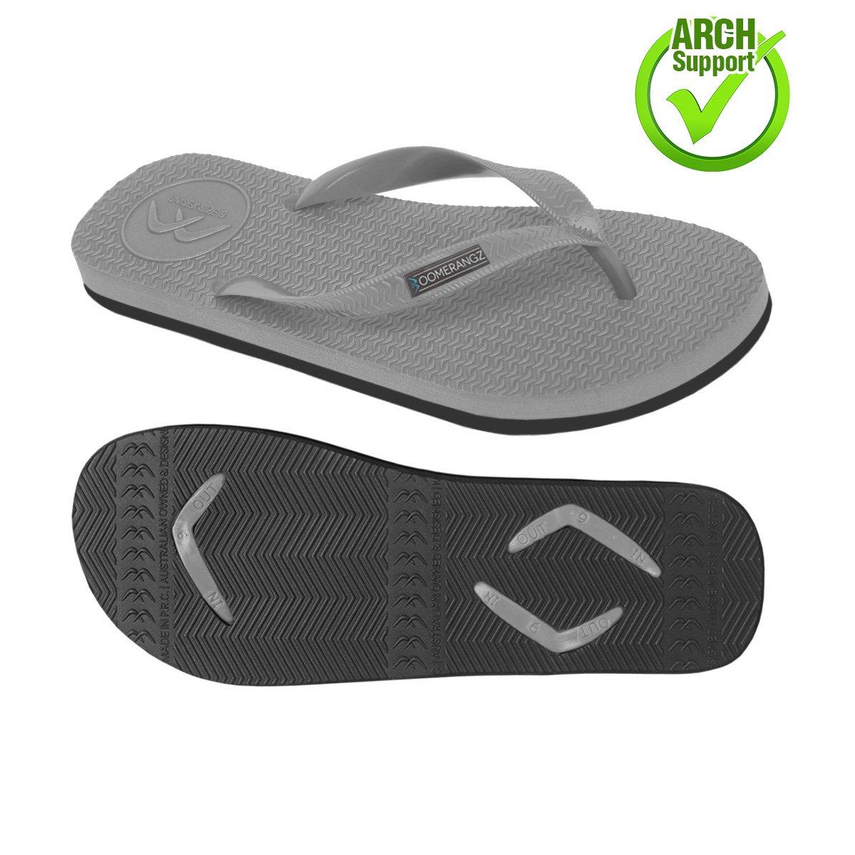 Boomerangz Men's Grey/Black Thongs arch