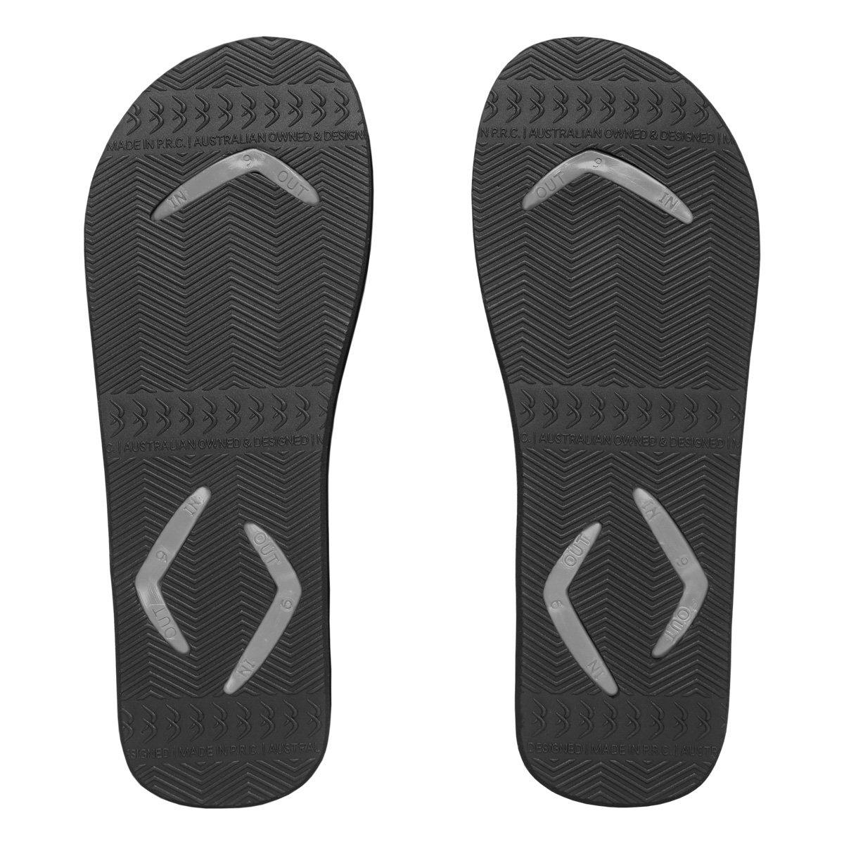 Boomerangz Men's Grey/Black Thongs bottom
