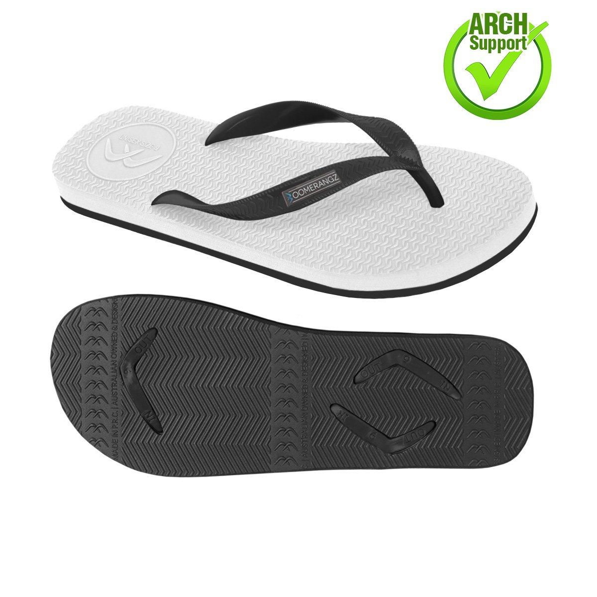 Boomerangz Men's White/Black Thongs arch