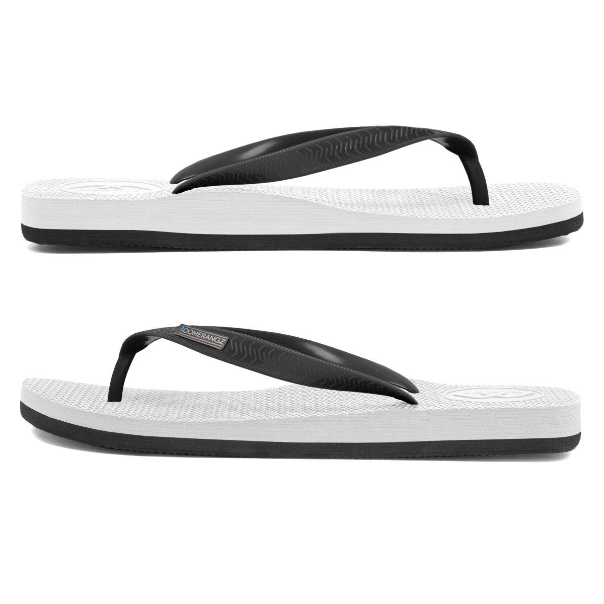 Boomerangz Men's White/Black Thongs side