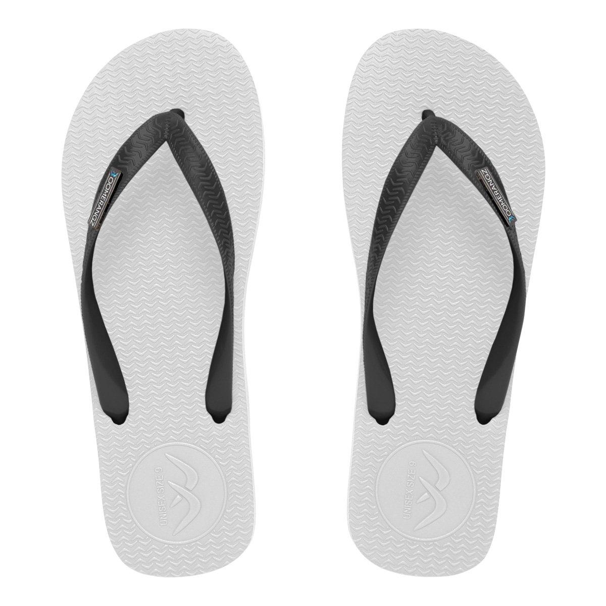 Boomerangz Men's White/Black Thongs top