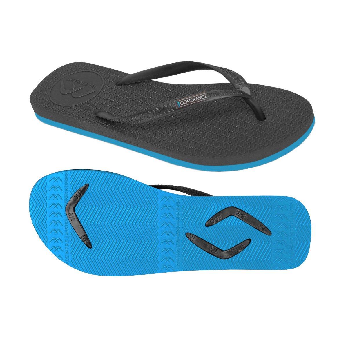 Boomerangz Women's Black/Blue Thongs