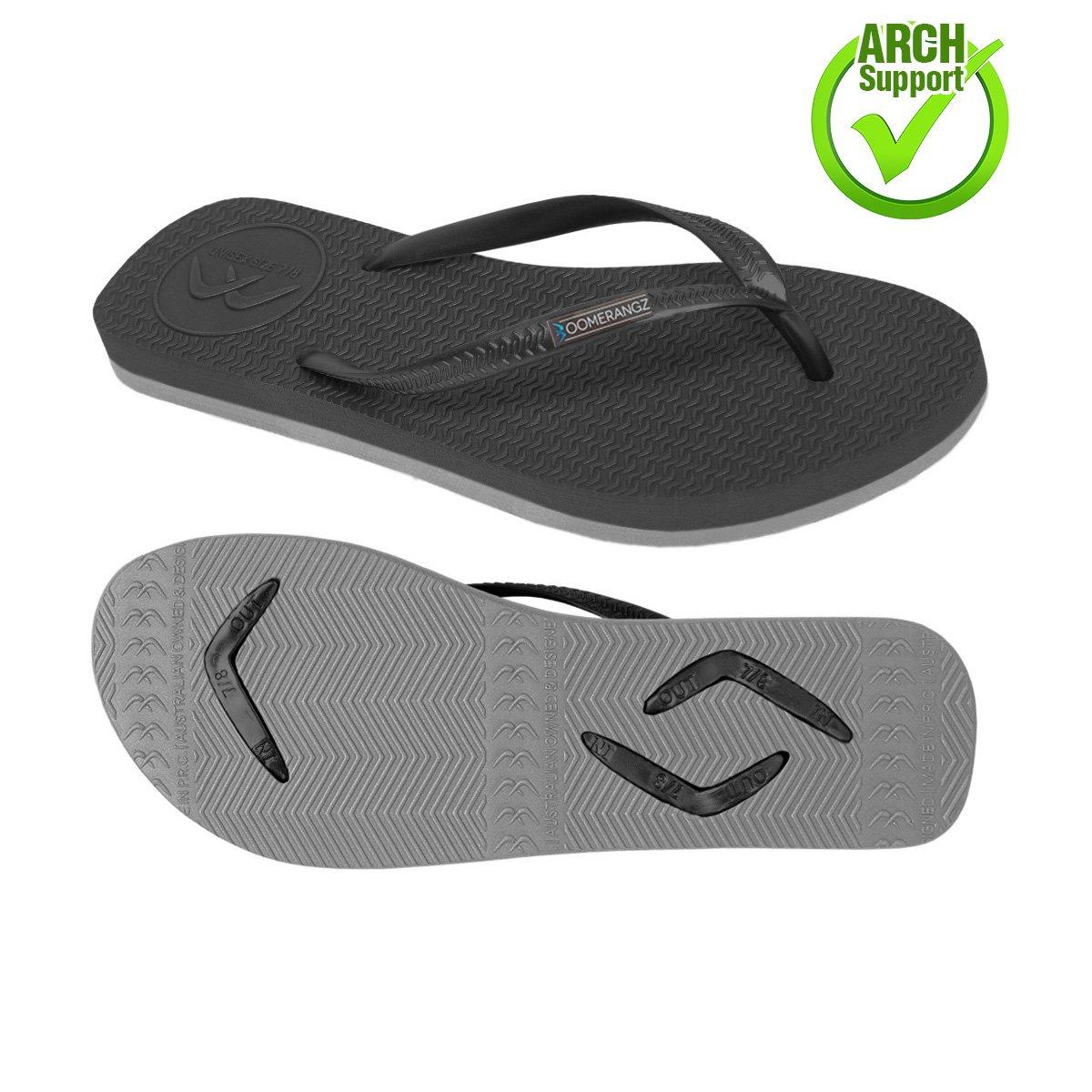 Boomerangz Women's Black/Gray Thongs arch