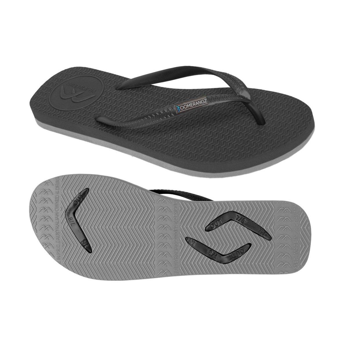 Boomerangz Women's Black/Gray Thongs