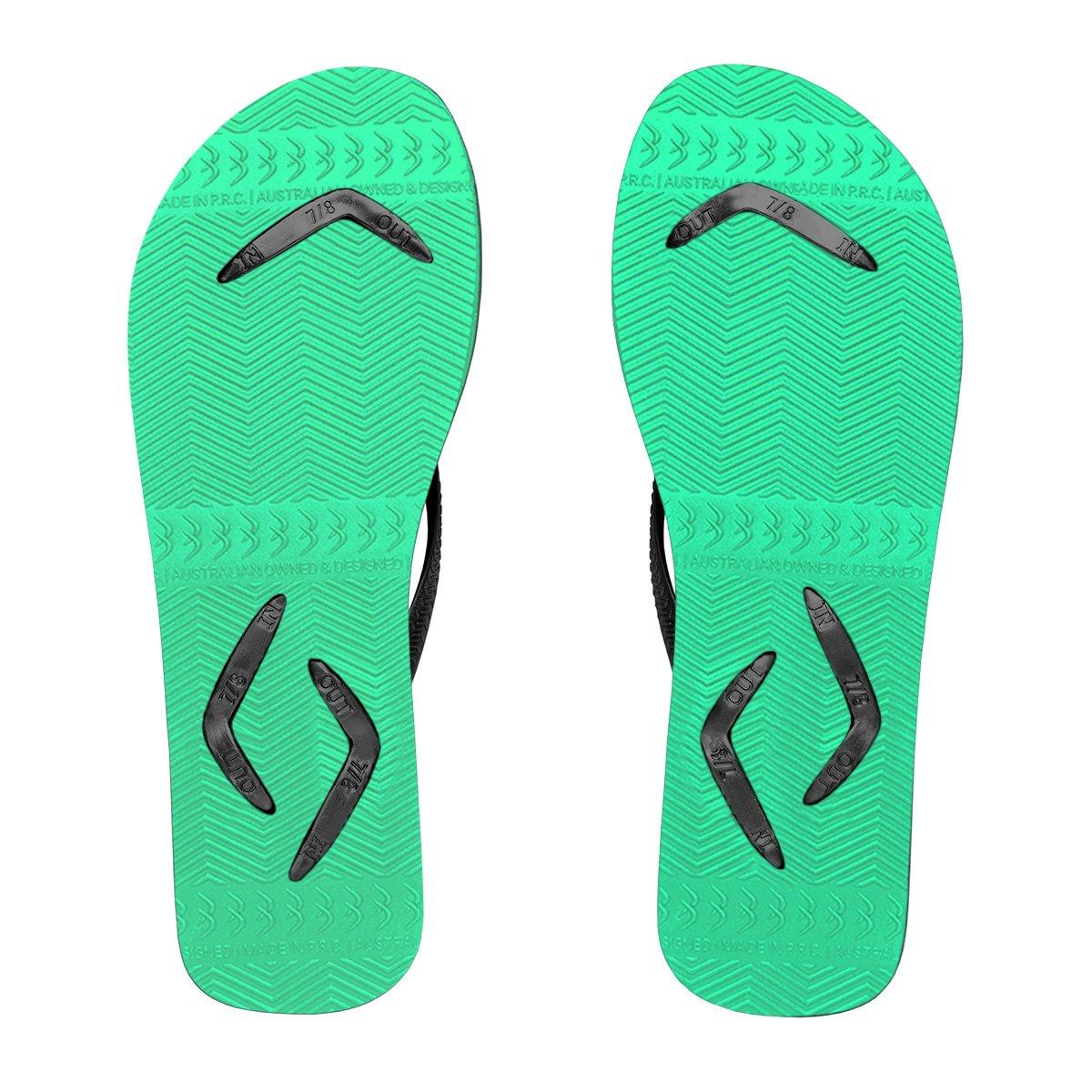 Boomerangz Women's Black/Teal Thongsbottom