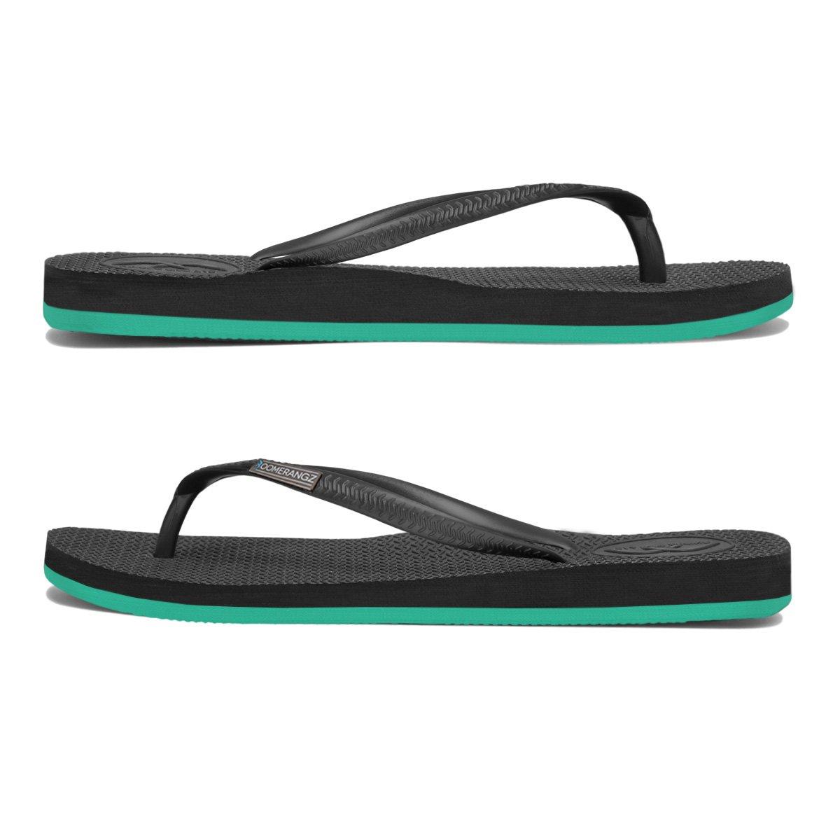 Boomerangz Women's Black/Teal Thongsside