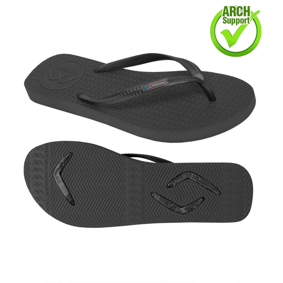 Boomerangz Women's Black Thongs arch
