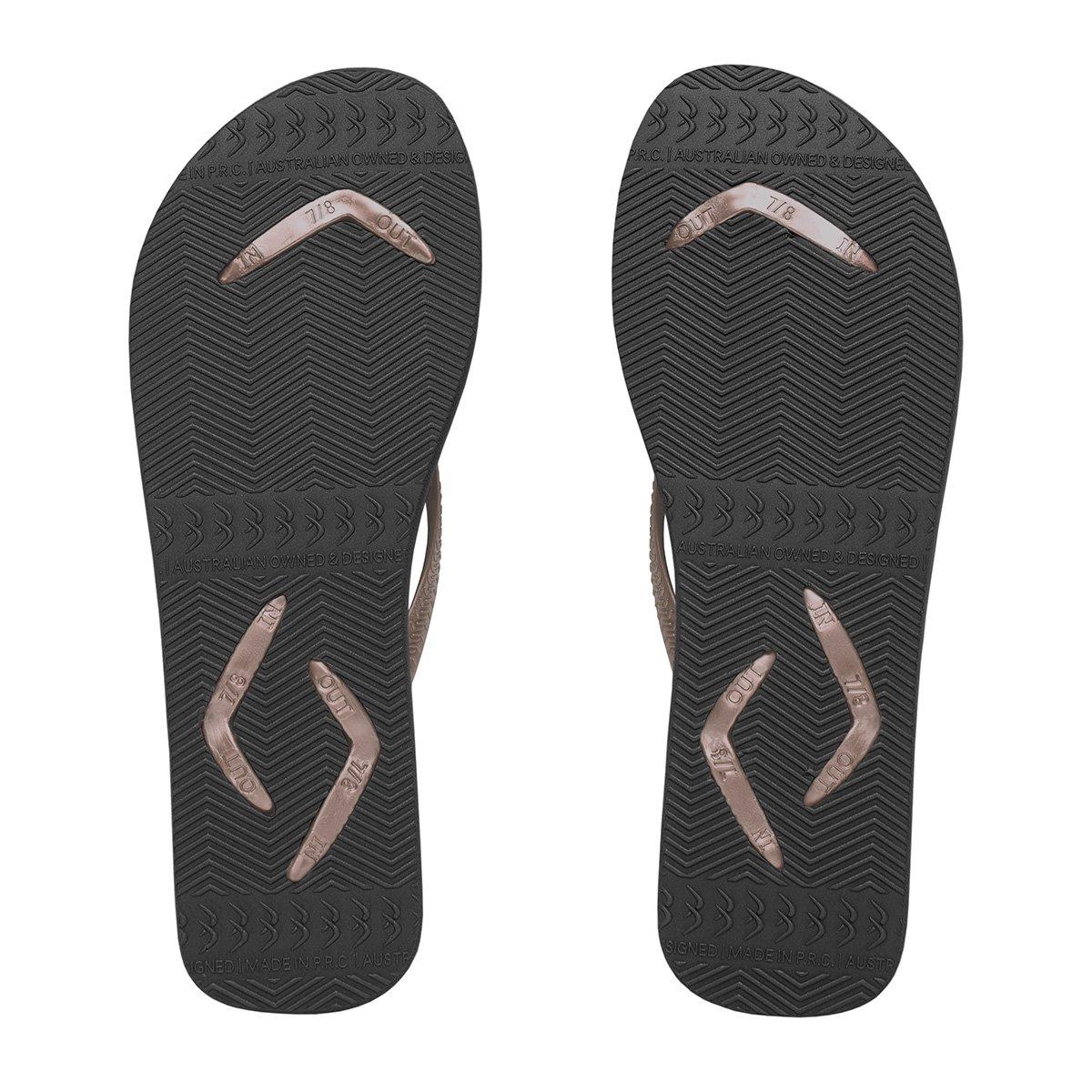 Boomerangz Women's Golden Nude/Black Thongs bottom