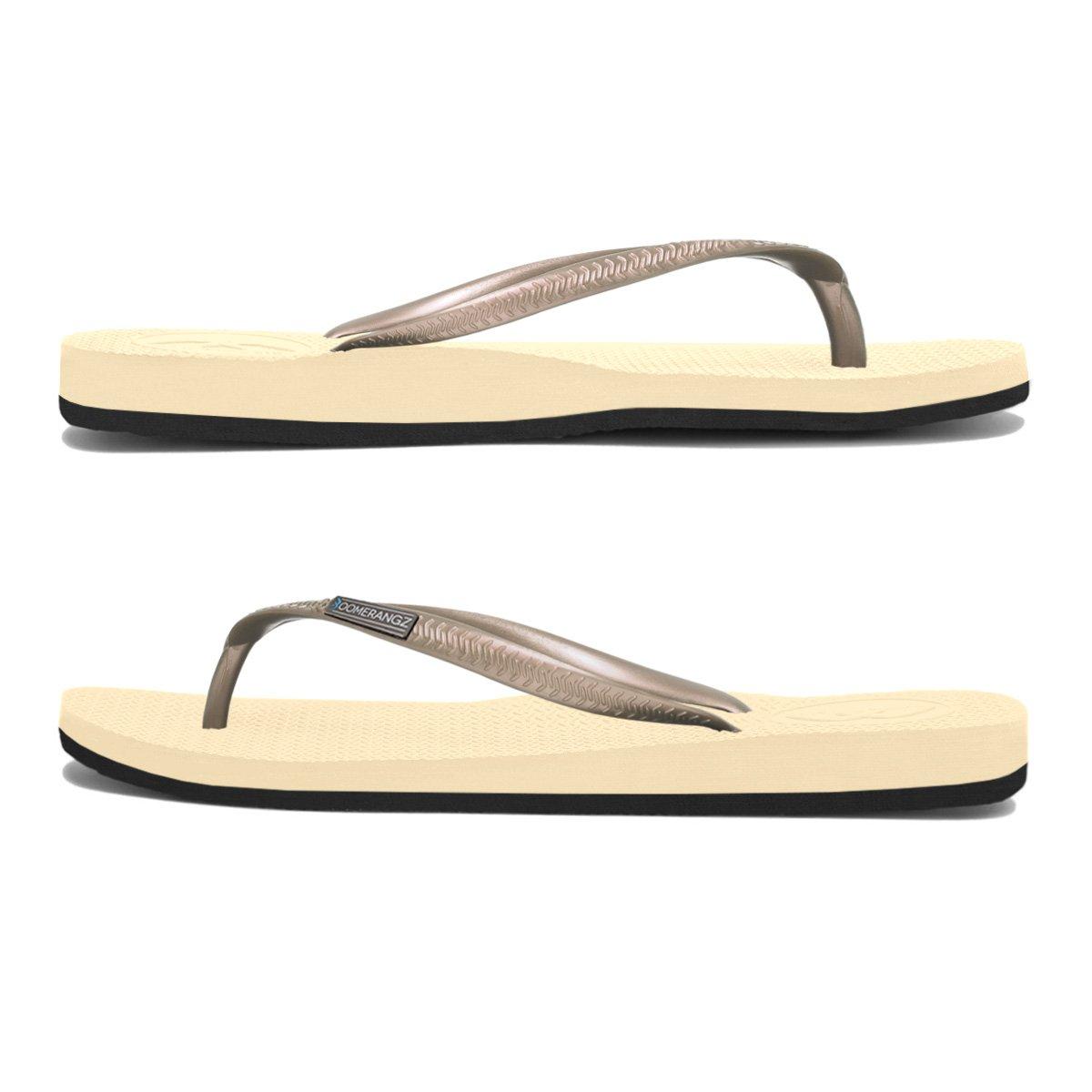 Boomerangz Women's Golden Nude/Black Thongs side