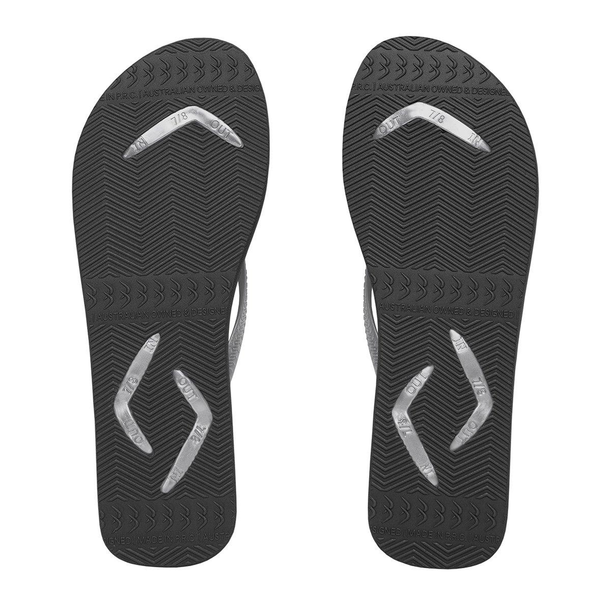 Boomerangz Women's Grey/Black Thongs bottom