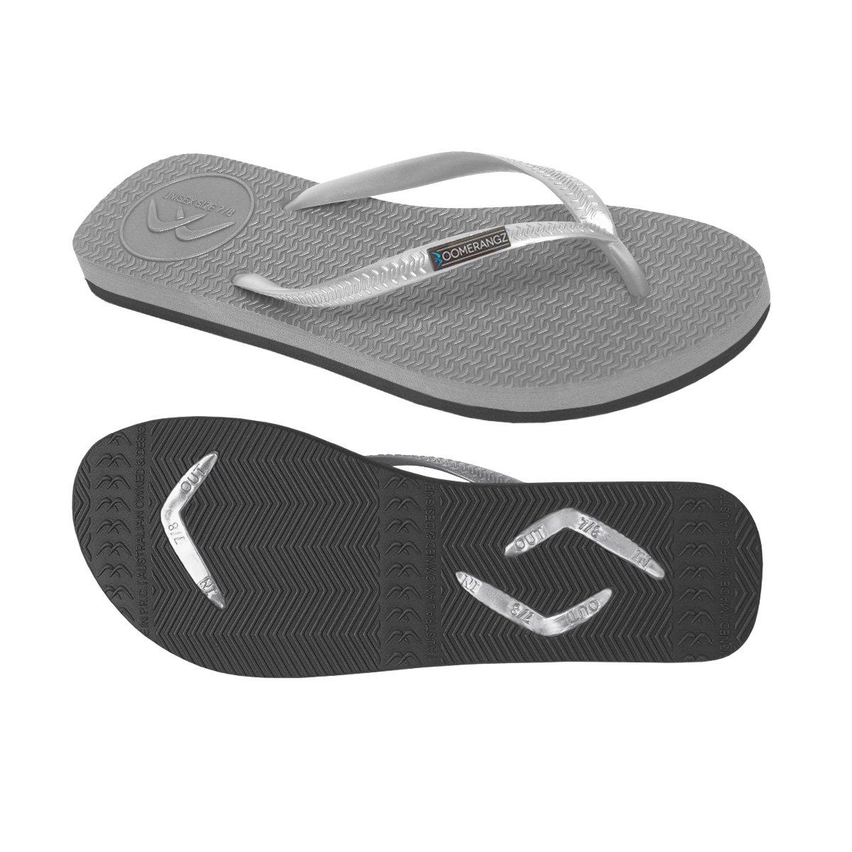 Boomerangz Women's Grey/Black Thongs