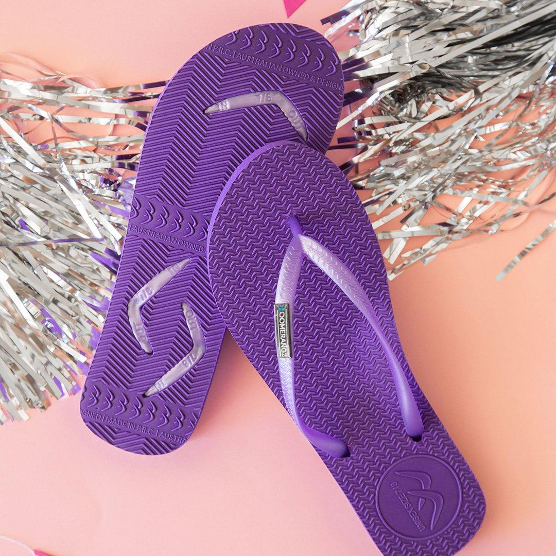 Boomerangz Women's Purple Thongs 1