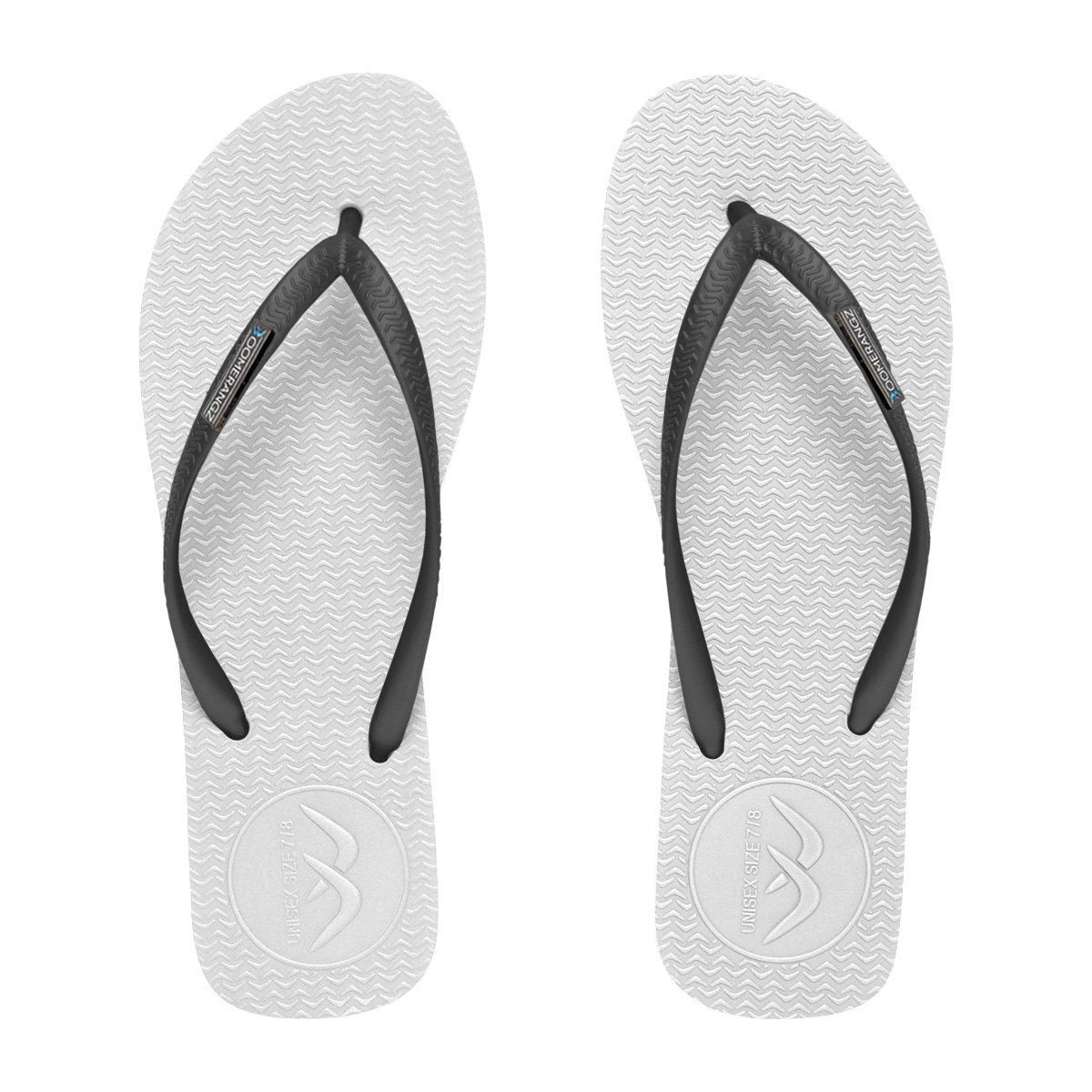 Boomerangz Women's White/Black Thongs top