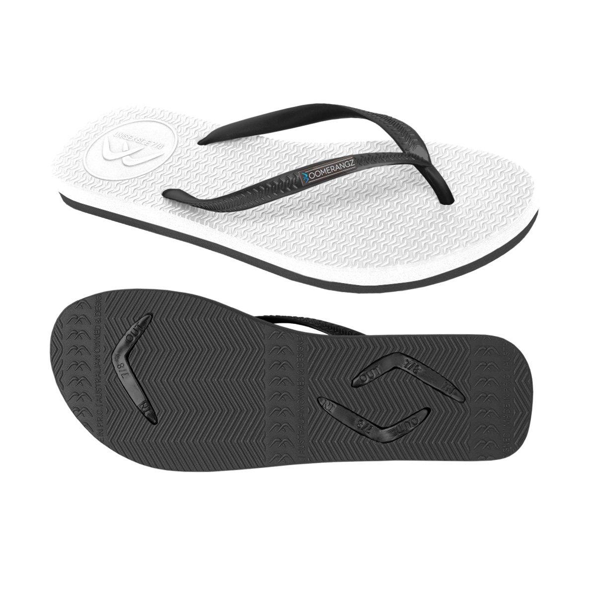 Boomerangz Women's White/Black Thongs