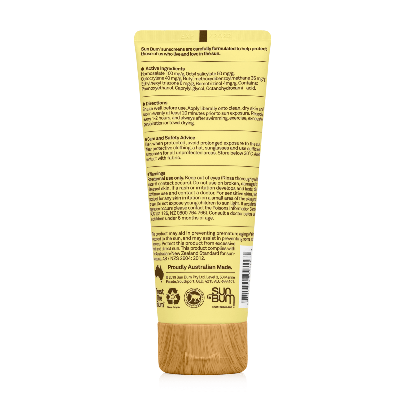 Sun Bum Face Lotion SPF 50+ sunscreen back