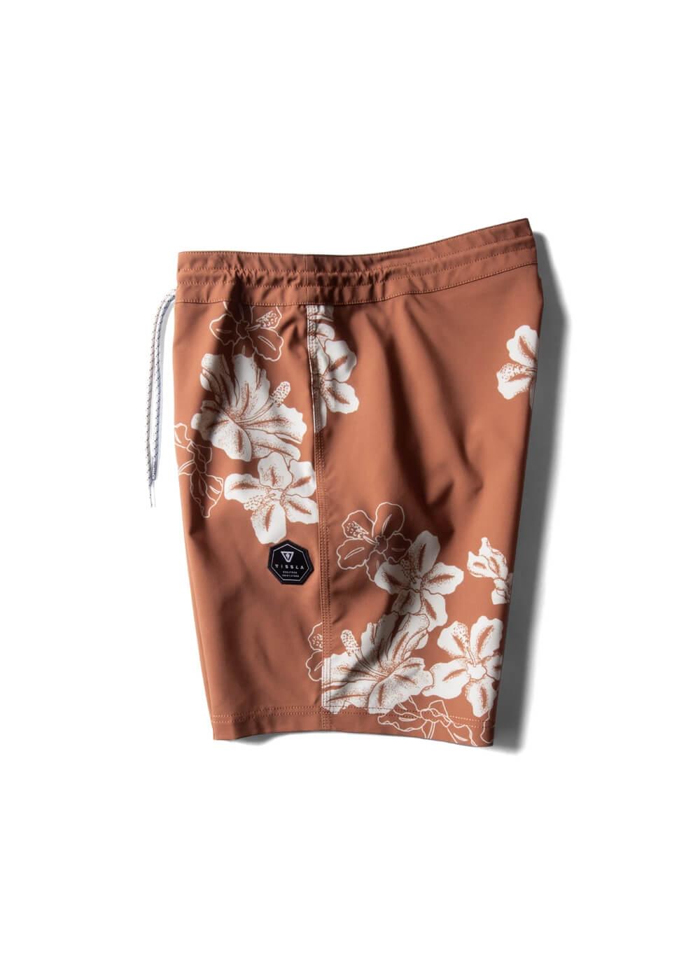 Byebiscus 17.5" Boardshort - Terracotta