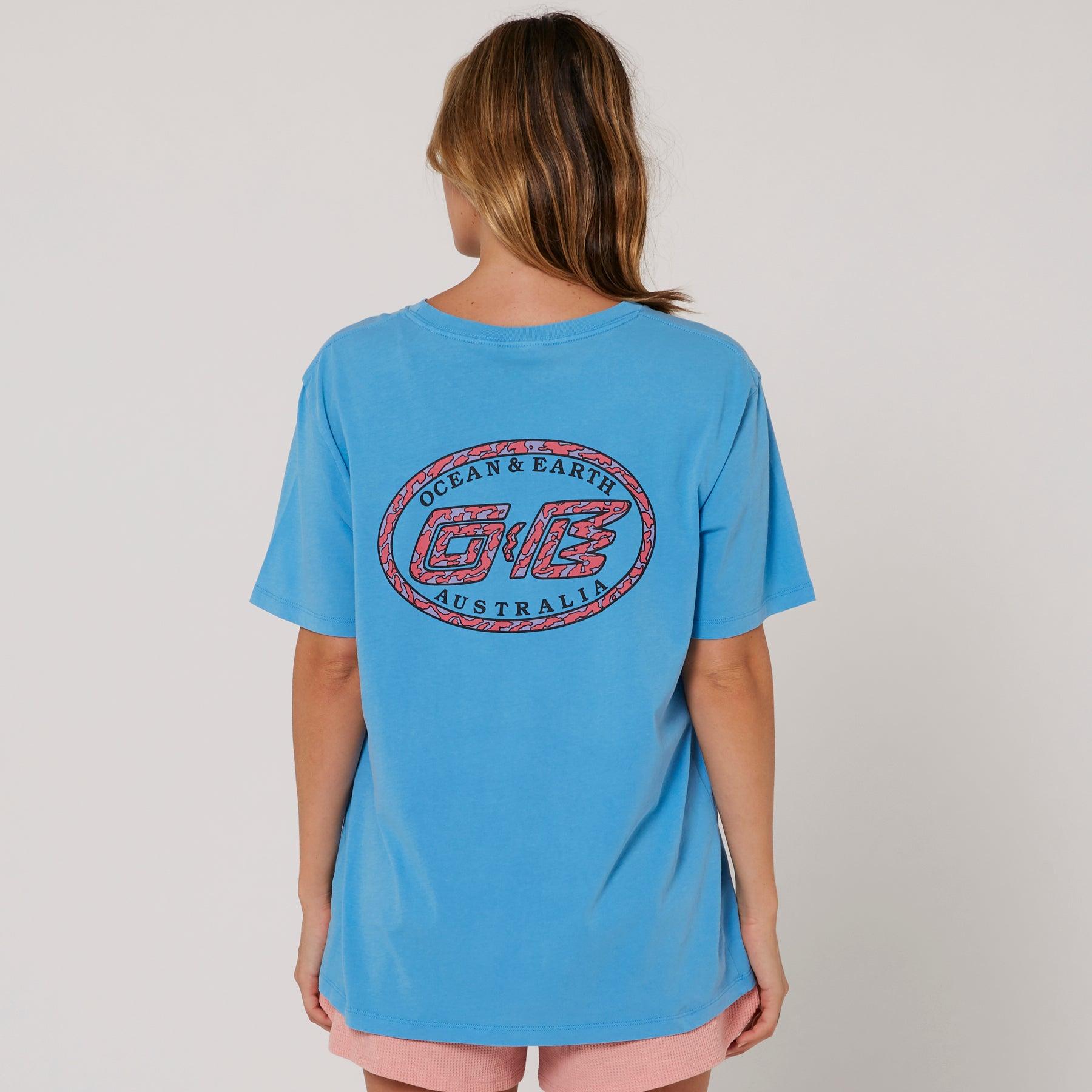 Camo Boyfriend Tee - Electric Blue
