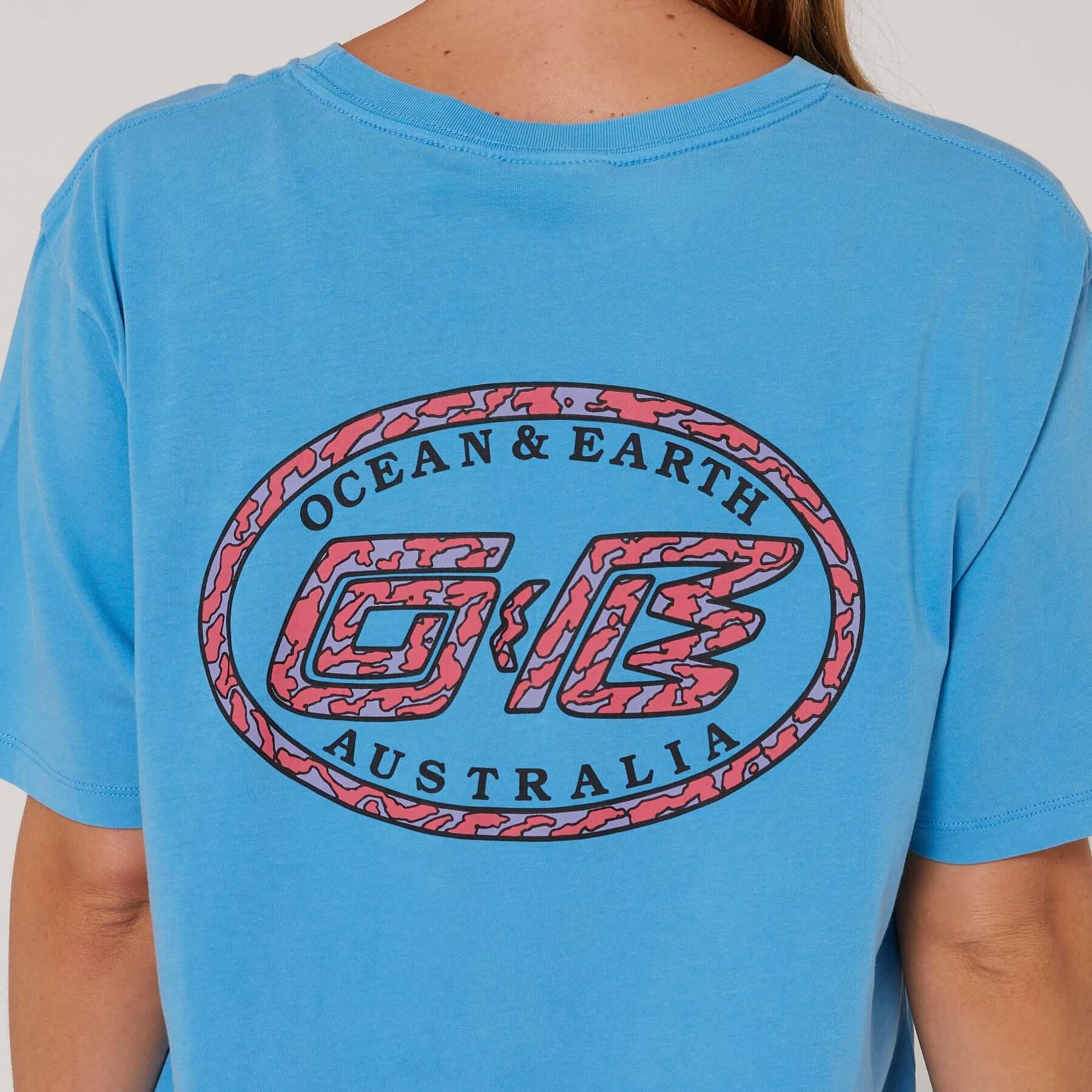 Camo Boyfriend Tee - Electric Blue