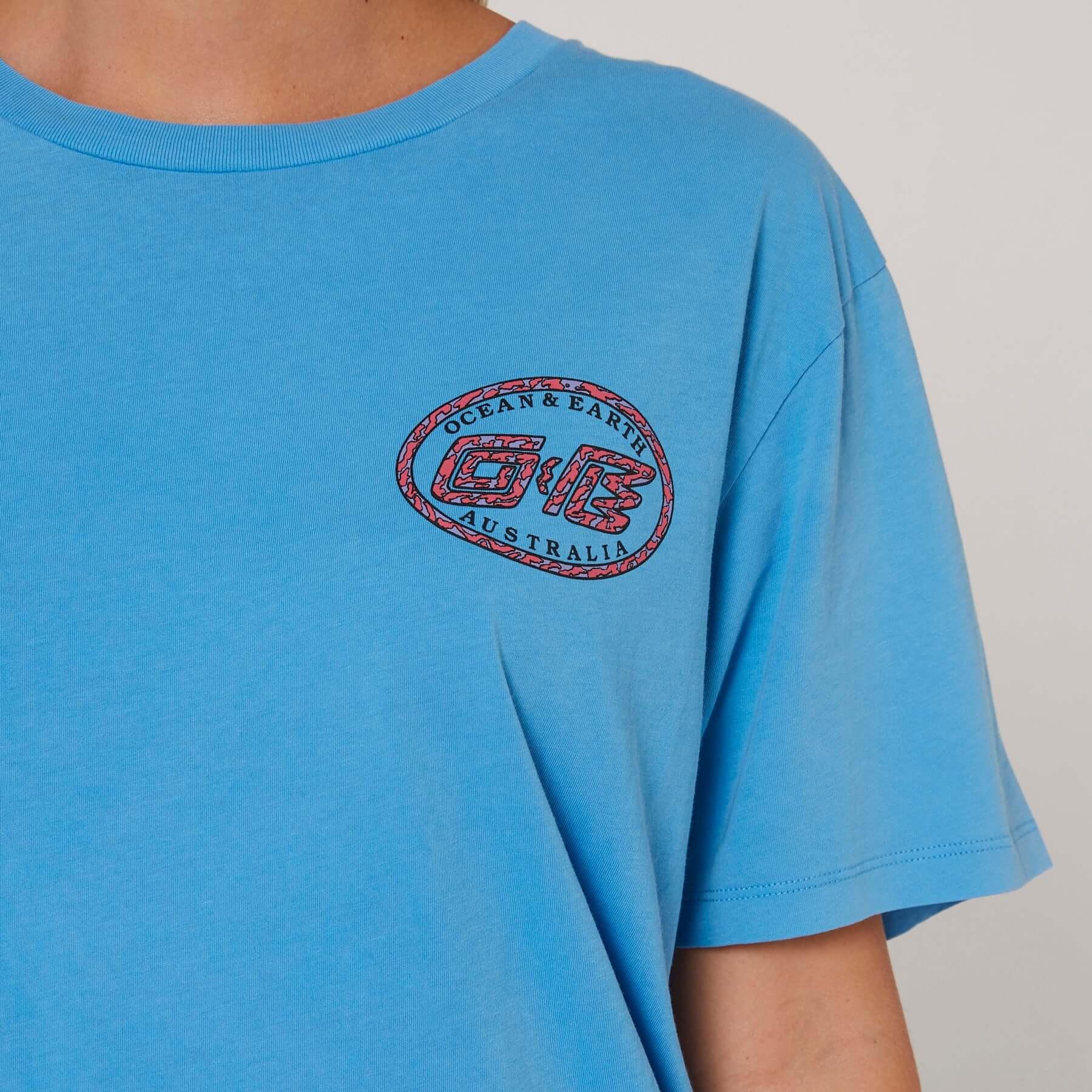 Camo Boyfriend Tee - Electric Blue