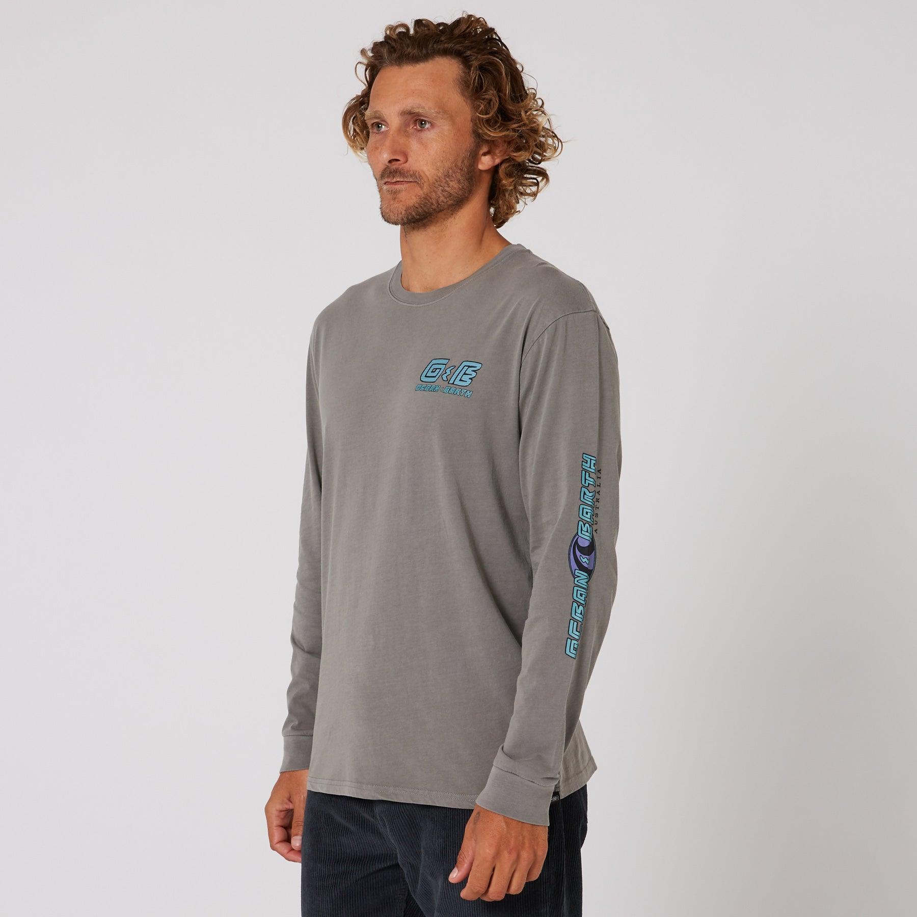 Men's 90's Wave LS Tee - Charcoal