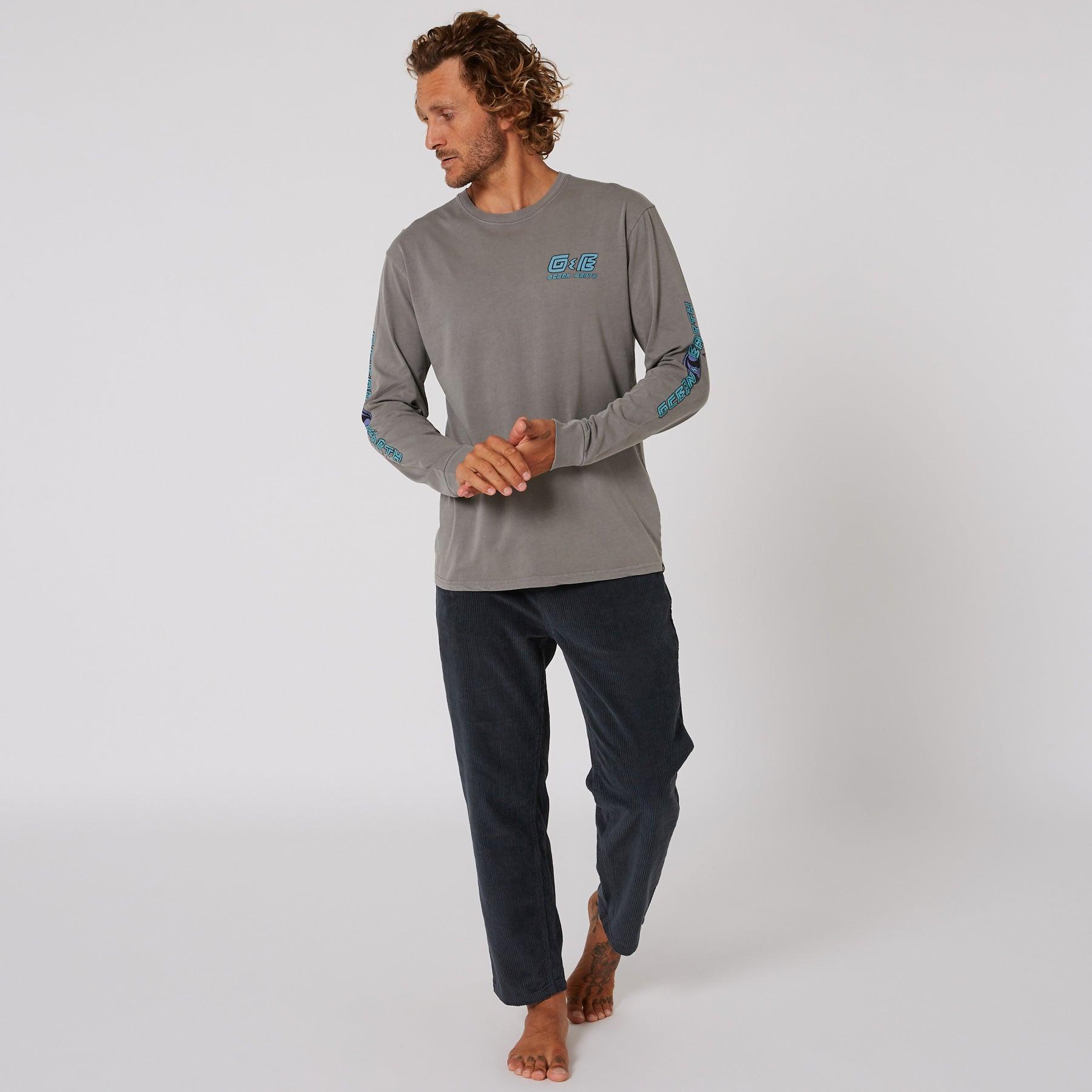 Men's 90's Wave LS Tee - Charcoal