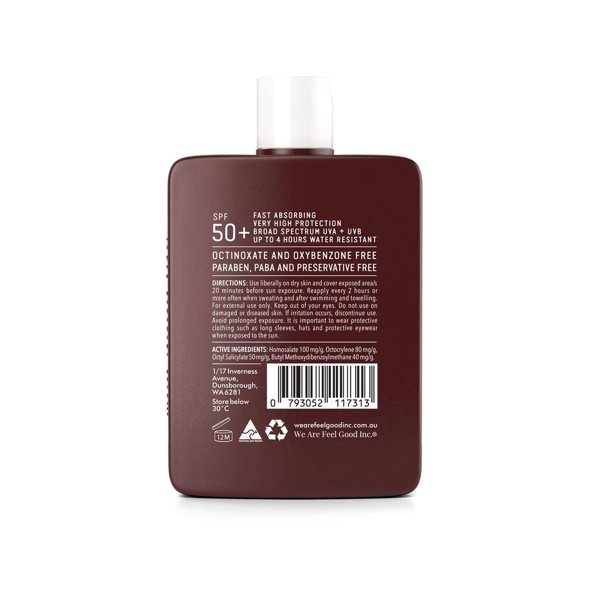we are feel good inc cocnut sunscreen lotion spf50+ back ingredients