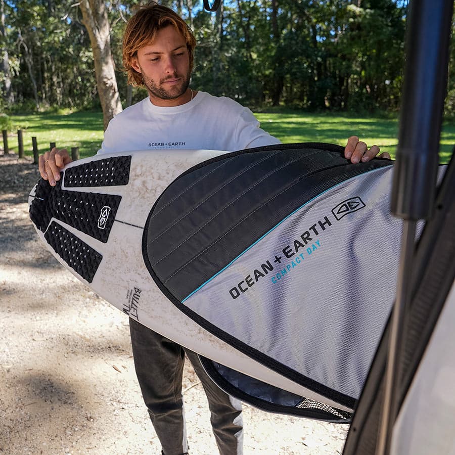 Compact Day Shortboard Cover - Black/Red 9