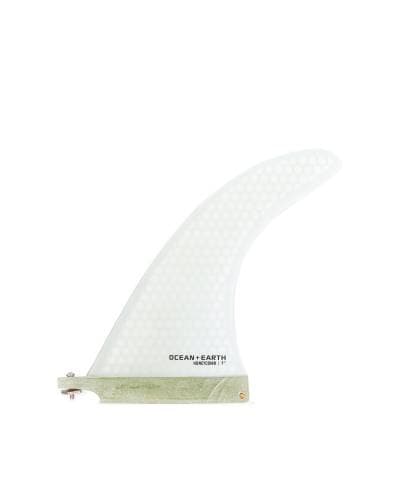 Honeycomb Single Longboard Fin - White / 7"