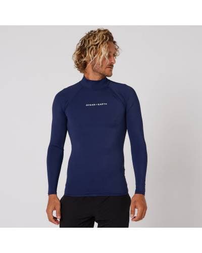 Mens Script Rash Long Sleeve Rash Shirt - Midnight