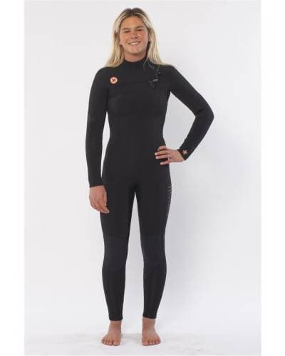 7 Seas 5/4 Chest Zip Wetsuit - Solid Black