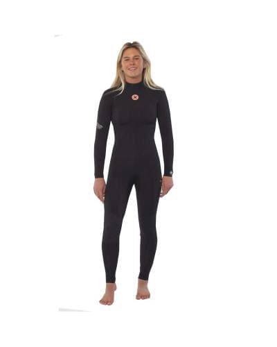 7 Seas 3/2 Back Zip Wetsuit - Solid Black