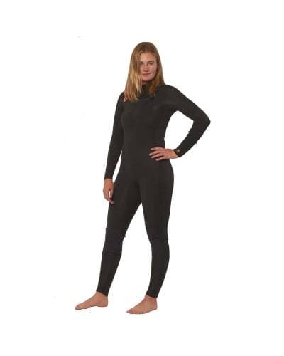 7 Seas 4/3 Chest Zip Wetsuit - Solid Black