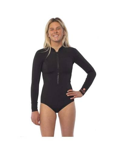 Summer Seas L/S Cheeky Spring Suit - Solid Black